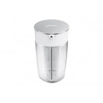 JURA Milk container EA (24313) — transparent ribbed glass container with white lid and silver Jura logo