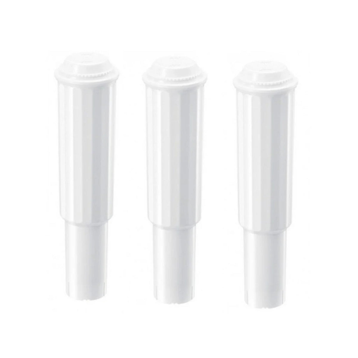 JURA CLARIS WHITE filter cartridge 3 pcs (68739) – three white cylindrical filter cartridges shown side by side on a white background