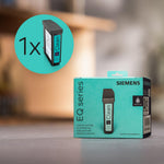 Siemens Čisticí patrona pro EQ900 plus (TZ800Z1) – krabička produktu v tyrkysové barvě a zvětšený obrázek čisticí patrony s