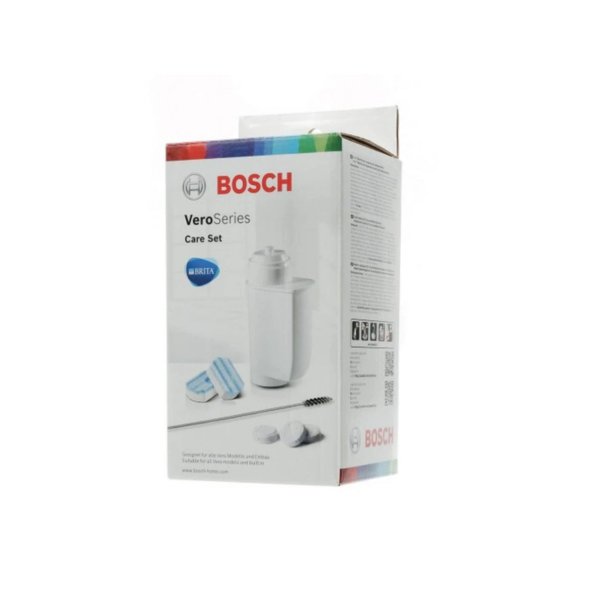 Bosch coffee machine maintenance kit (TCZ8004A) – packaging with image of BRITA filter, cleaning sticks and brush