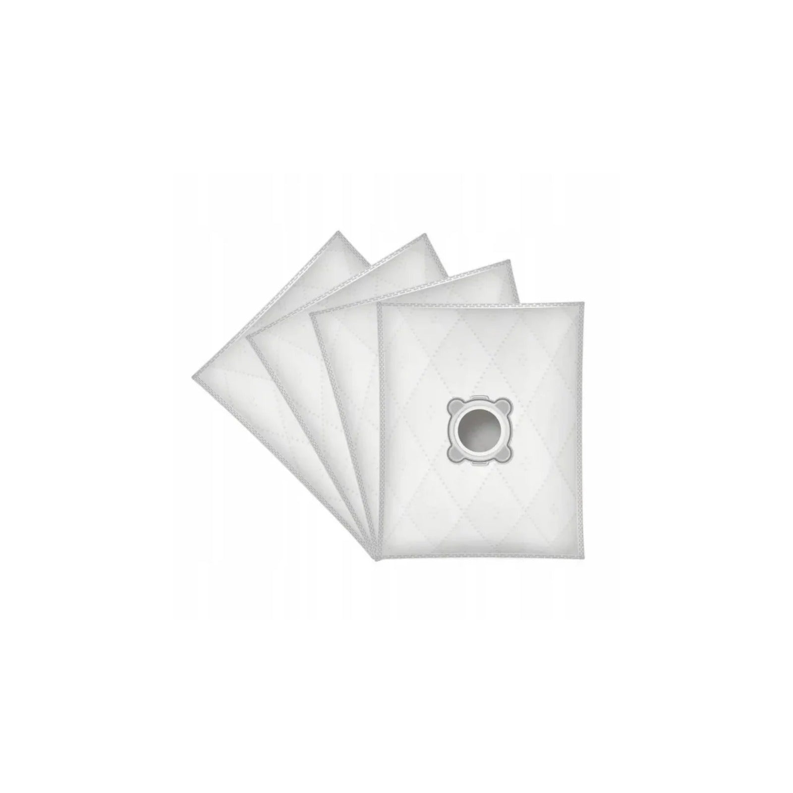 Sillar anti-allergy compatible bags for Rowenta vacuum cleaners (4 pcs) – five white flat bags with round mounting hole.