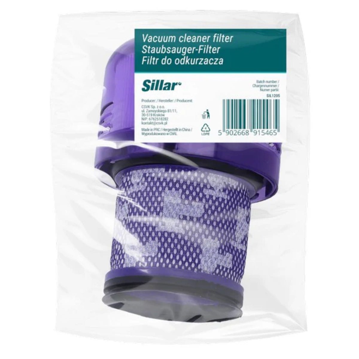Sillar omyvatelný filtr kompatibilní s vysavači Dyson V11, V15, SV14 4