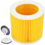 Sillar Vzduchový filtr kompatibilní s vysavači Kärcher WD 2, WD 3, náhrada 6.414-552.0 – žlutý válcový plisovaný filtr s