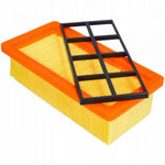 Sillar pleated flat filter compatible with Kärcher AD 2/3/4 fireplace vacuums, orange frame and yellow pleated body with black