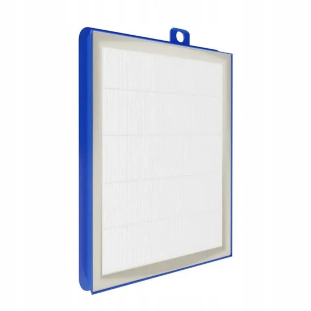 Sillar náhradní HEPA filtr za Electrolux EFH12 - bílý obdélníkový filtr s modrým rámem a závěsným očkem