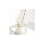 Aquafloow Bottle cleaning brush for carbonators — white brush inserted into a glass bottle, detail of nylon bristles and