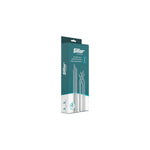 Sillar set of glass straws 8 pcs – box showing clear glass straws and Sillar logo on a turquoise background