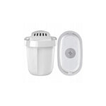 Aquafloow Maxi filter cartridge for water jugs (Replacement for Brita Maxtra and others) – white cartridge front view and detail view