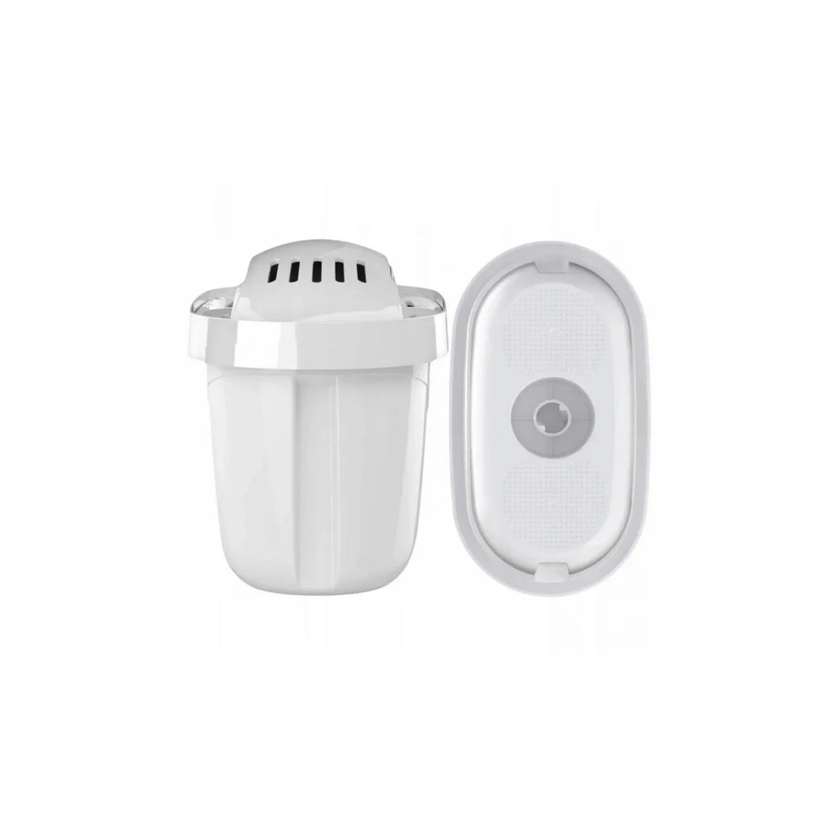 Aquafloow Maxi filter cartridge for water jugs (Replacement for Brita Maxtra and others) – white cartridge front view and detail view