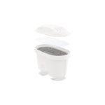 Aquafloow FlowFlux filtrační patrona do konvice (náhrada Brita Maxtra / Maxtra+) rozložená, bílý plastový obal a filtrační