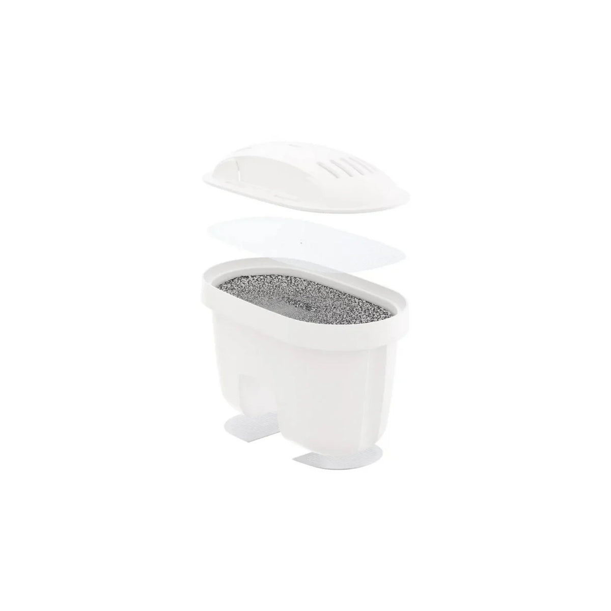 Aquafloow FlowFlux filtrační patrona do konvice (náhrada Brita Maxtra / Maxtra+) rozložená, bílý plastový obal a filtrační