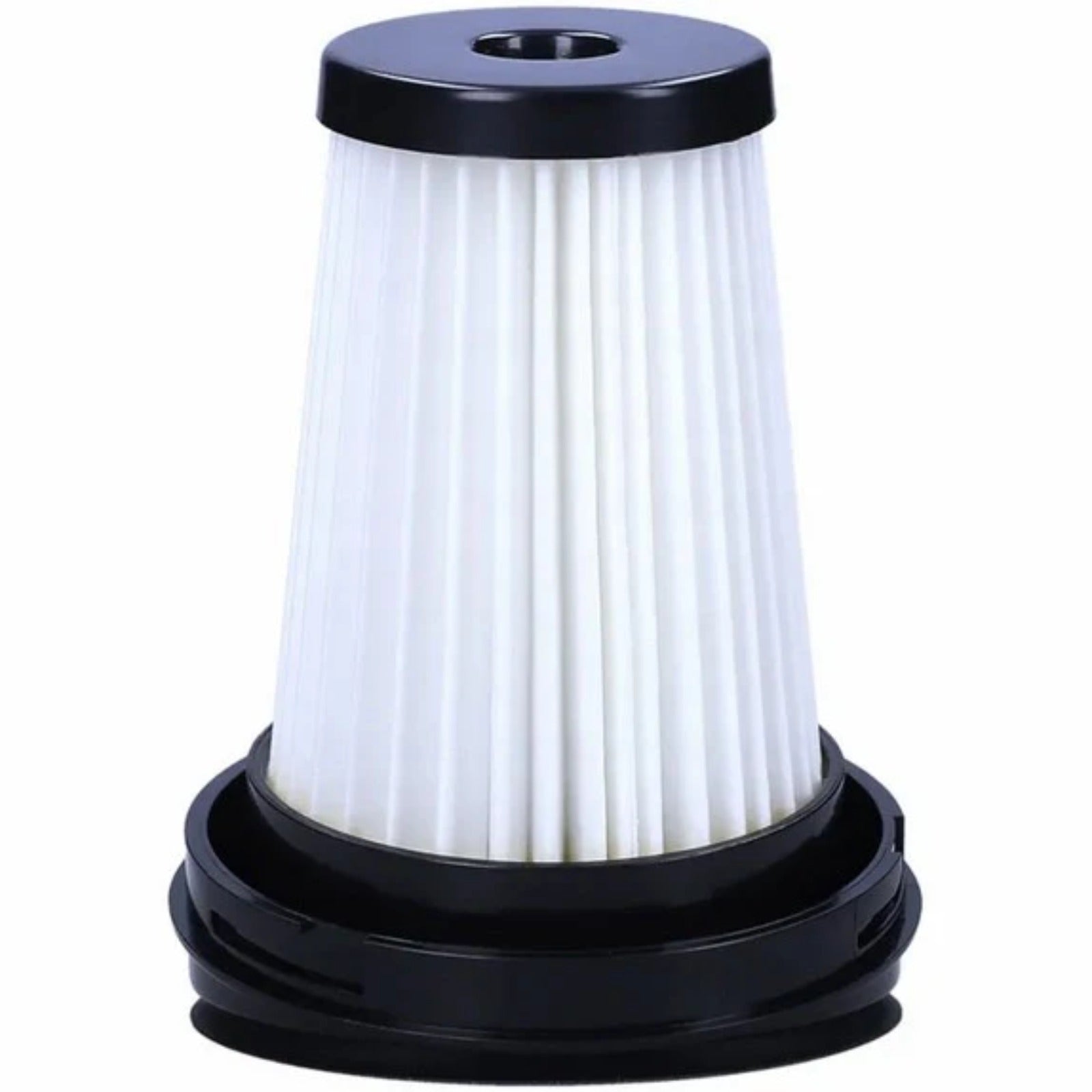 Sillar replacement HEPA filter for ETA 0449 00020 – conical white pleated filter with black plastic end caps.