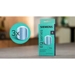Siemens EQ series descaling tablets 3 pcs in a turquoise pack with an image of a tablet and text 3x