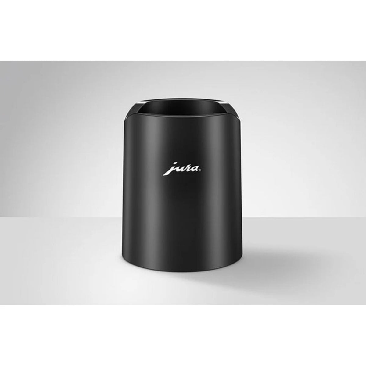 JURA Glacette milk container cooler black (24167) – black cylindrical cooling jacket with Jura logo, shown