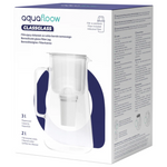 White box with an image of the Aquafloow ClassGlass 3 L transparent glass filter pitcher and Czech product text