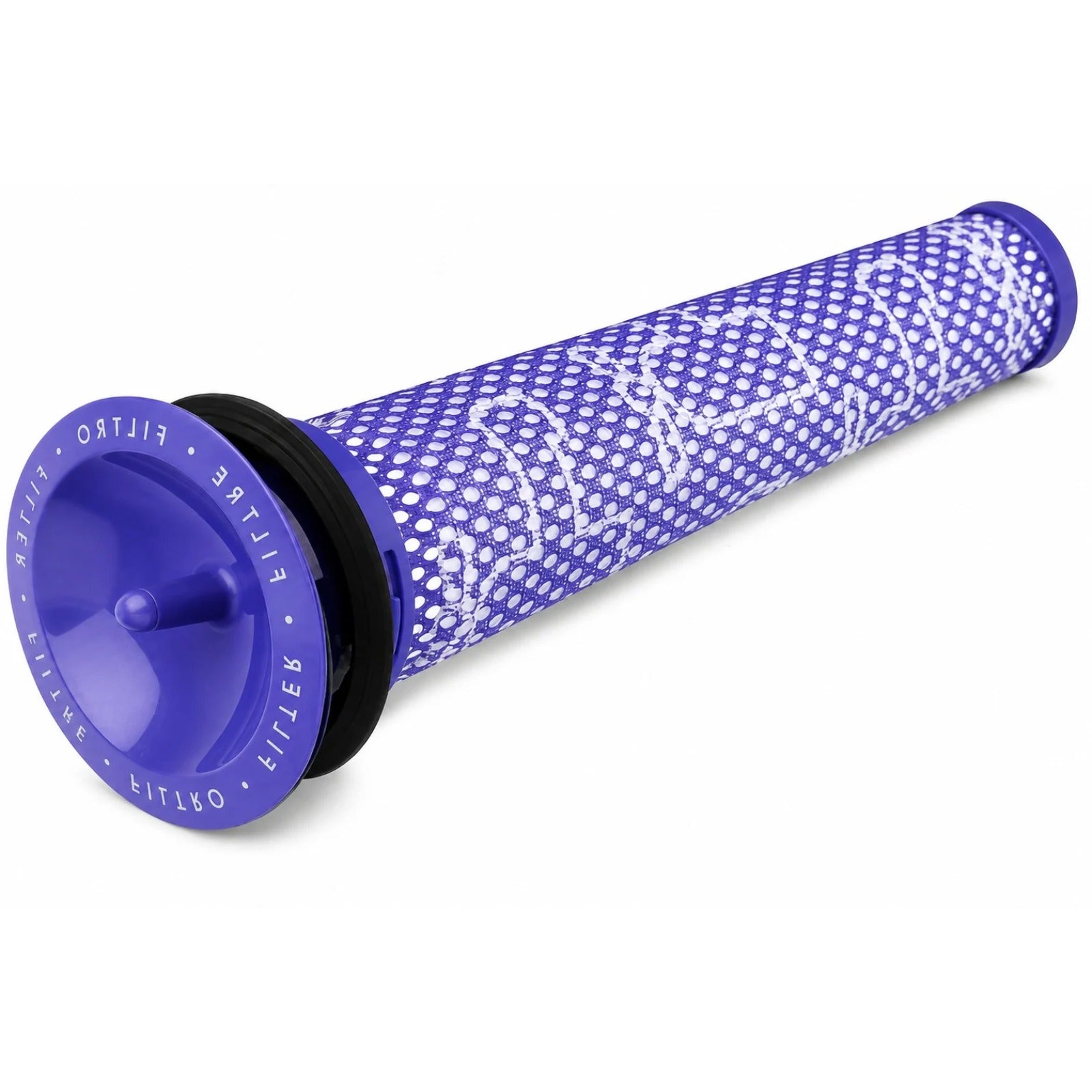 Set of compatible HEPA filters for Dyson V7 and V8 – purple cylindrical washable inlet/outlet filter with perforated surface