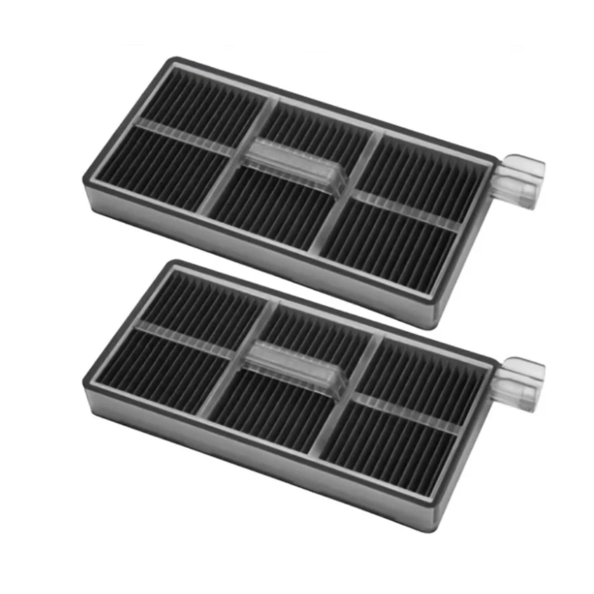 HEPA filters compatible with Dreame Aqua10 Ultra/Pro, X50 Pro, MOVA Z60 – two black pleated filters in plastic frame