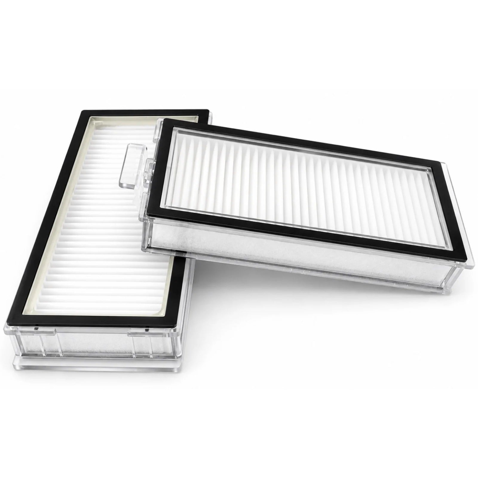 Roborock Q8 Max/Q8 Max+/Q7 Max/Q5 Pro – 2 rectangular white pleated filters in transparent frames with black sealing
