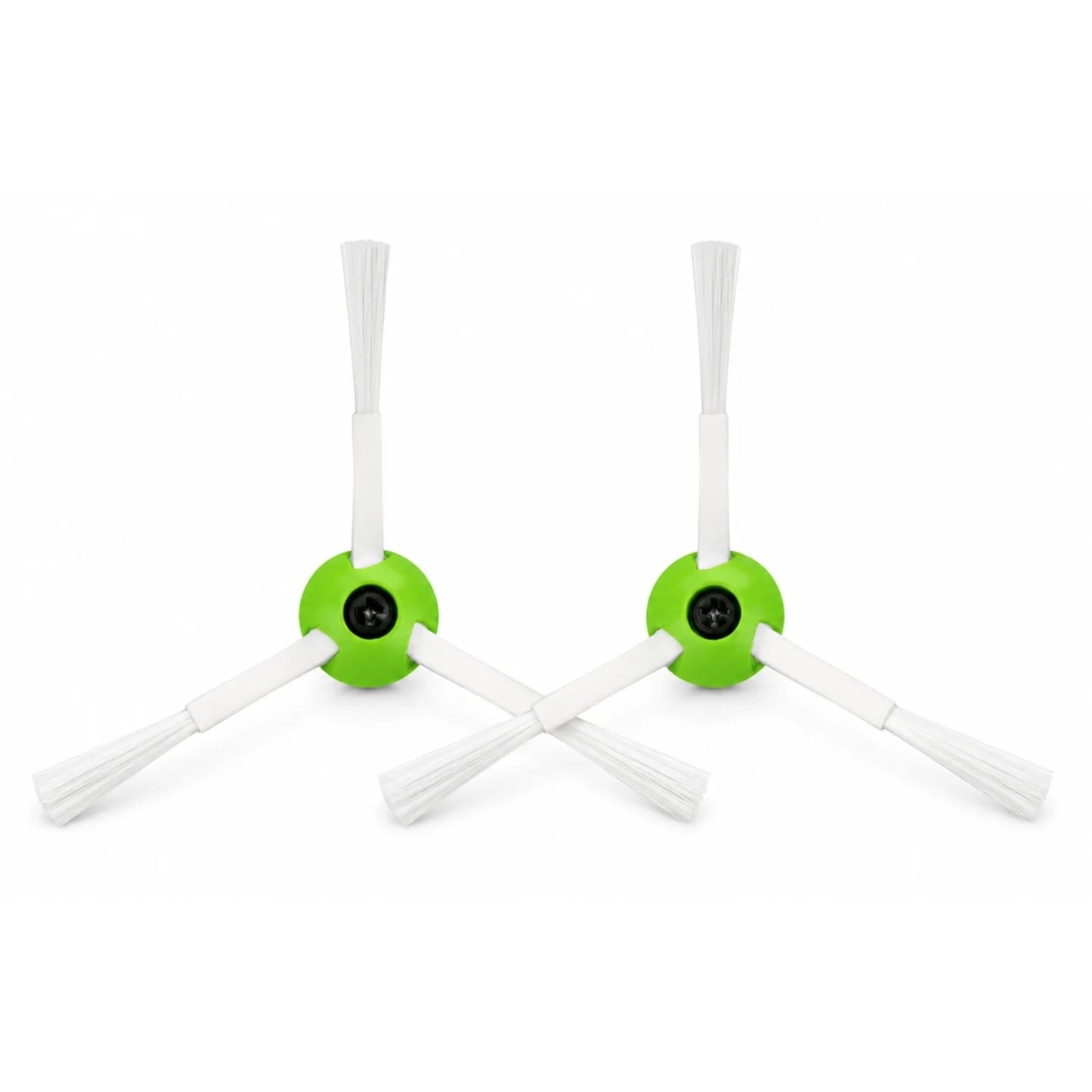 Compatible side brushes for iRobot Roomba j7+, i7+, i5+, i3+ – 2 white three‑arm brushes with green center
