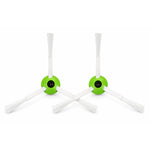 Compatible side brushes for iRobot Roomba j7+, i7+, i5+, i3+ – 2 white three‑arm brushes with green center