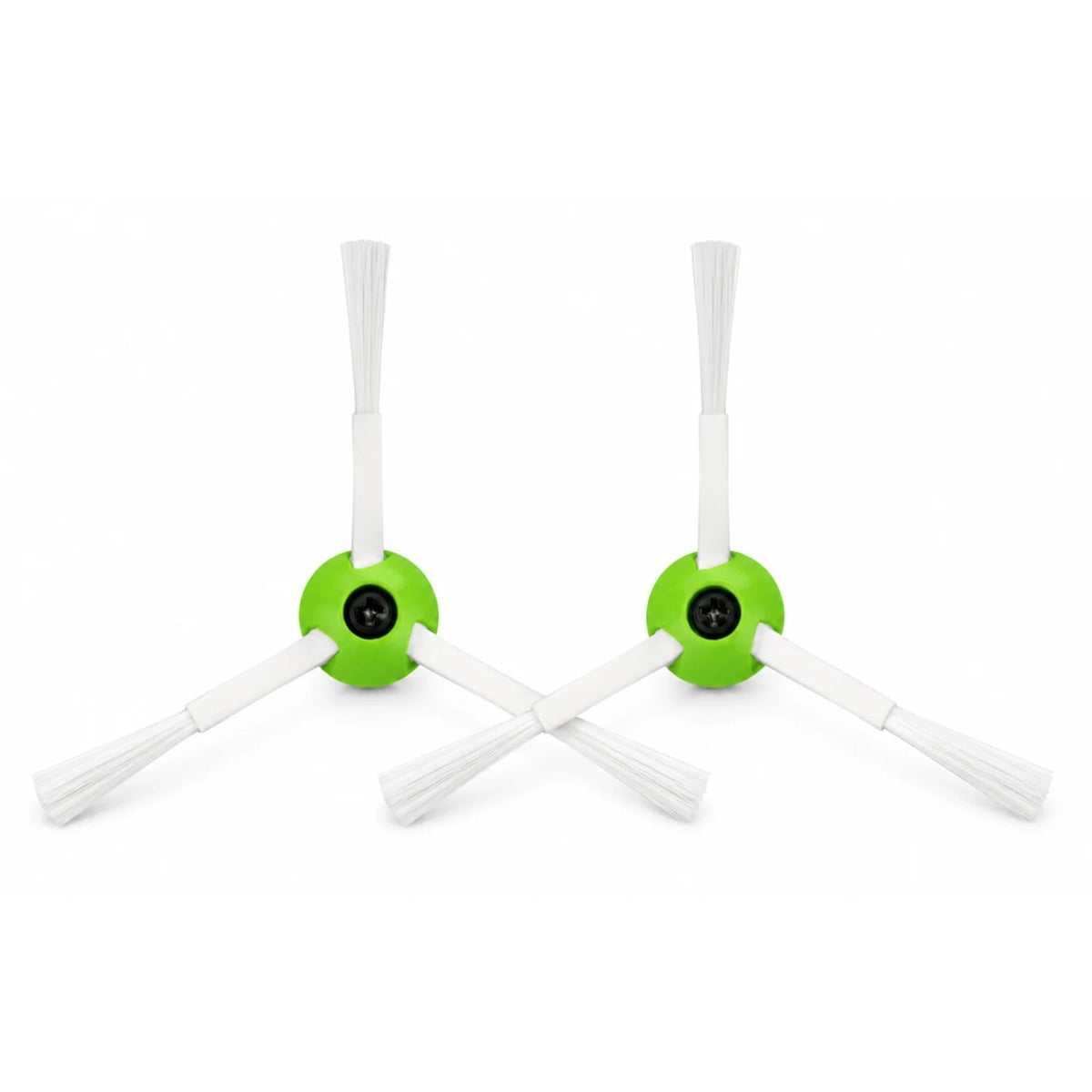 Compatible side brushes for iRobot Roomba j7+, i7+, i5+, i3+ – 2 white three‑arm brushes with green center
