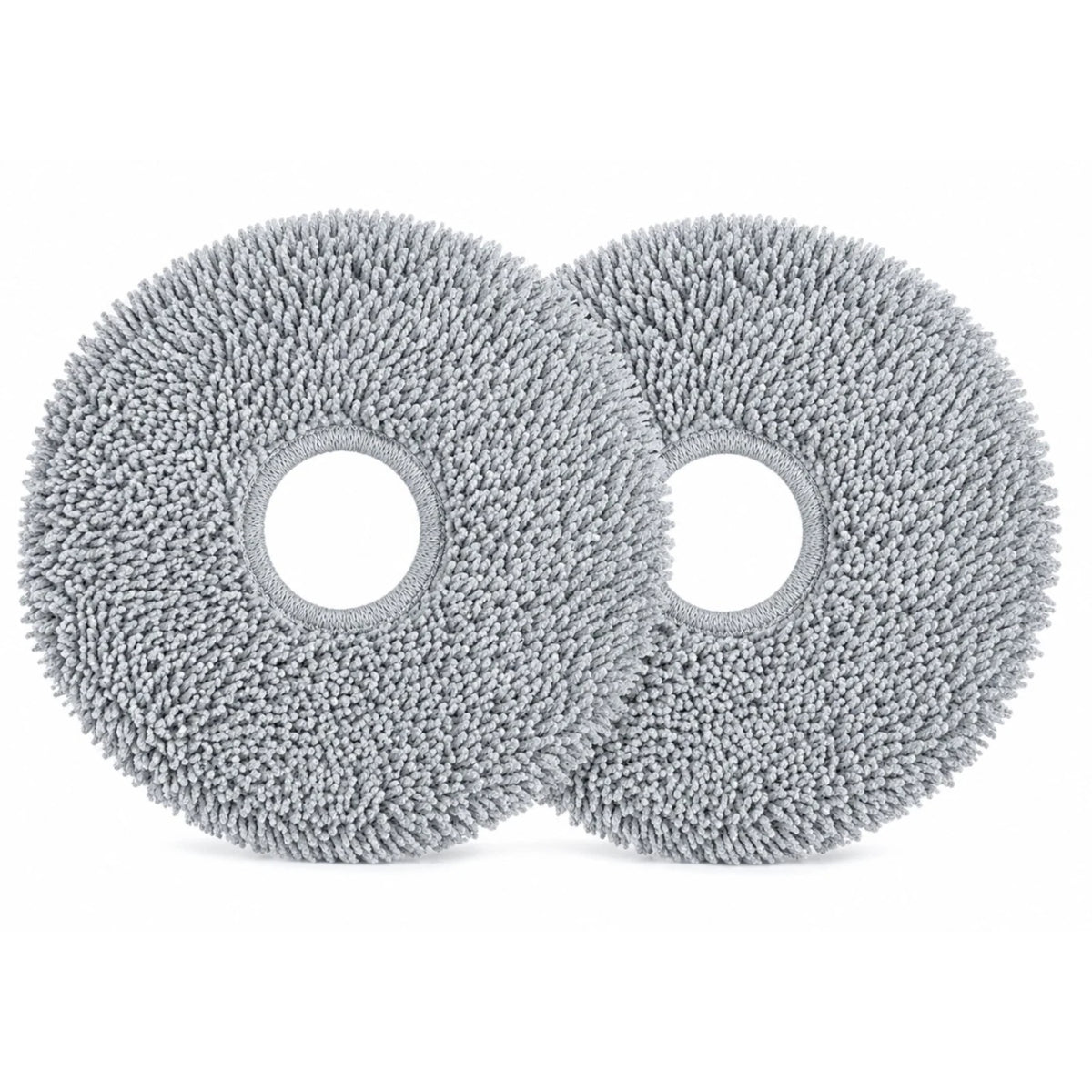 Mopping pads compatible with Roborock Qrevo Curv/Edge/MaxV/P20 Pro – 2 gray circular microfiber pads with center hole