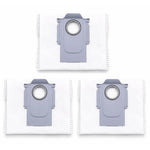 Roborock Q10 S5+/Q8 Max+/S8 Pro Ultra/S7 MaxV Ultra – three white dust bags with gray plastic necks