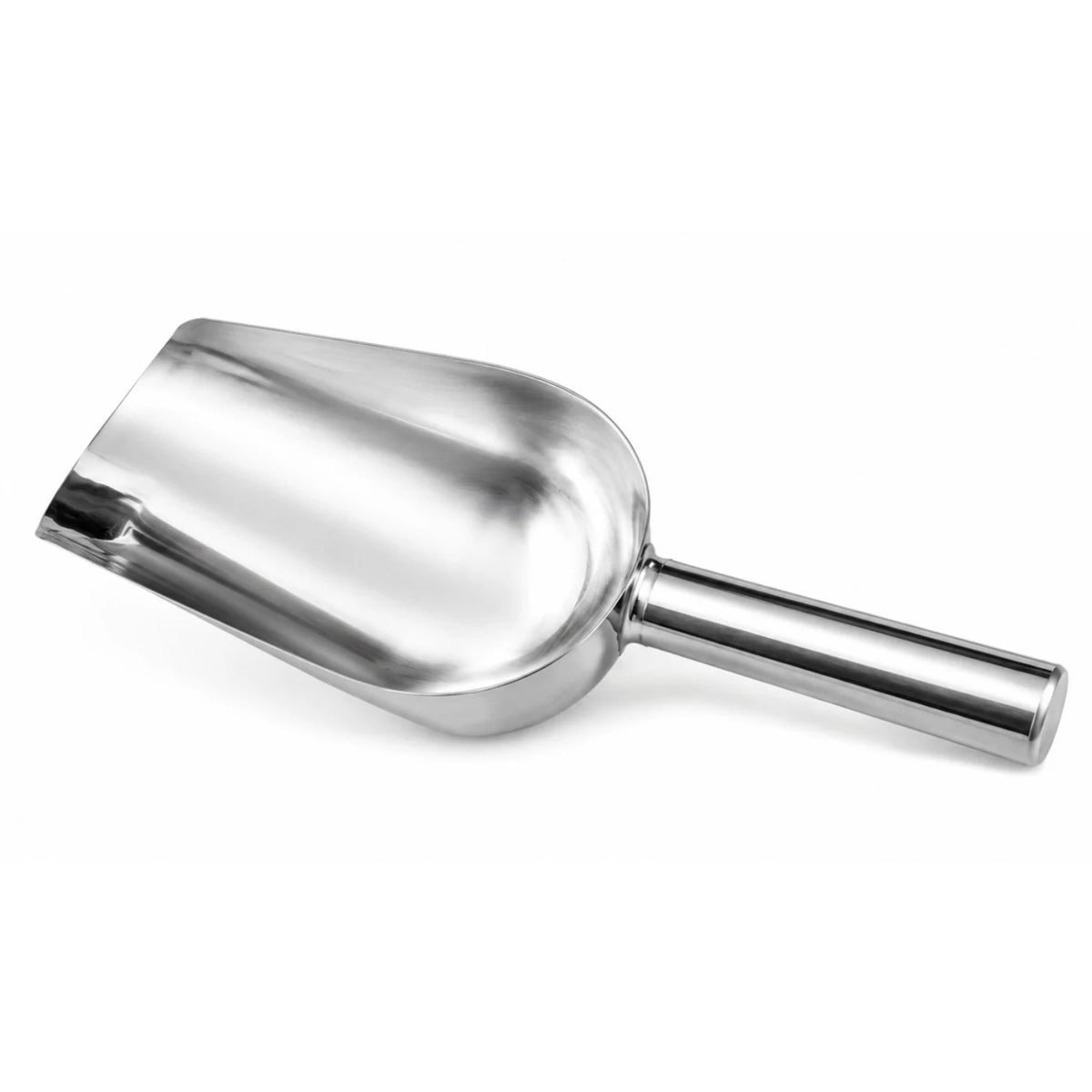 Stainless scoop for coffee beans, ice and granules 24.5 cm - L – polished scoop with hollow bowl and cylindrical handle