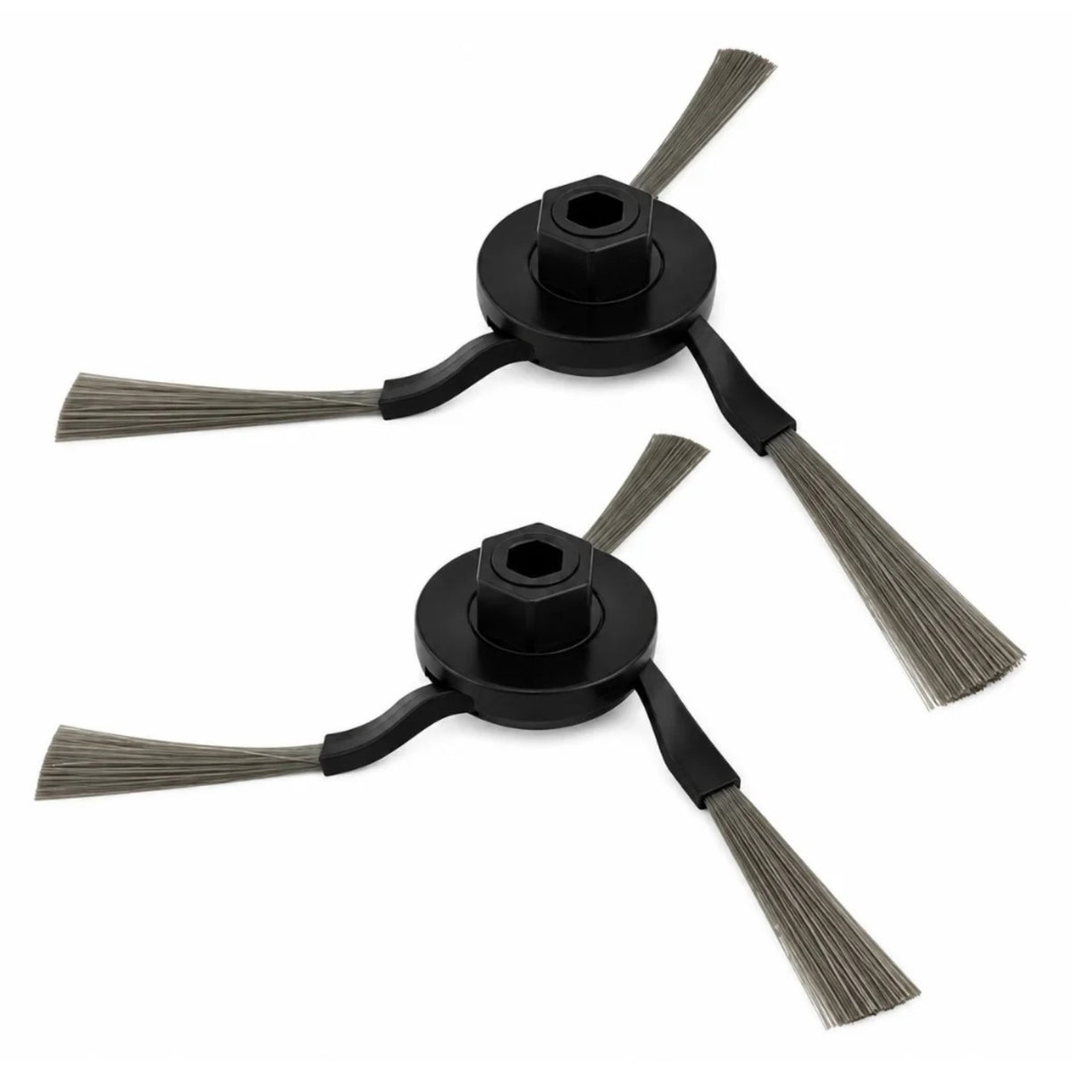 Dreame X50 Ultra, X40 Ultra, X60 Ultra – two black three-arm side brushes with grey bristles
