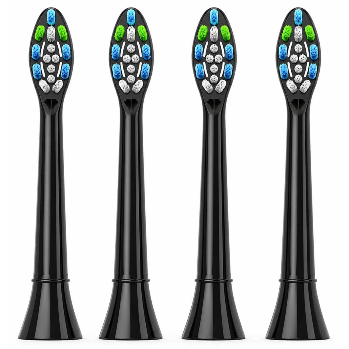Replacement compatible brush heads for Philips Sonicare electric toothbrushes black (4pcs) – four black replacement heads with